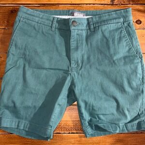 Ash & Erie Chino Shorts Mens 30x7 Green Stretch Cotton Twill Casual Everyday
